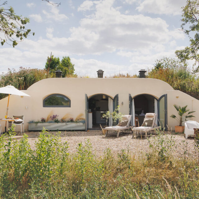 The Nest at The Wildlands, Suffolk: a trading earth-sheltered holiday-let with terrace